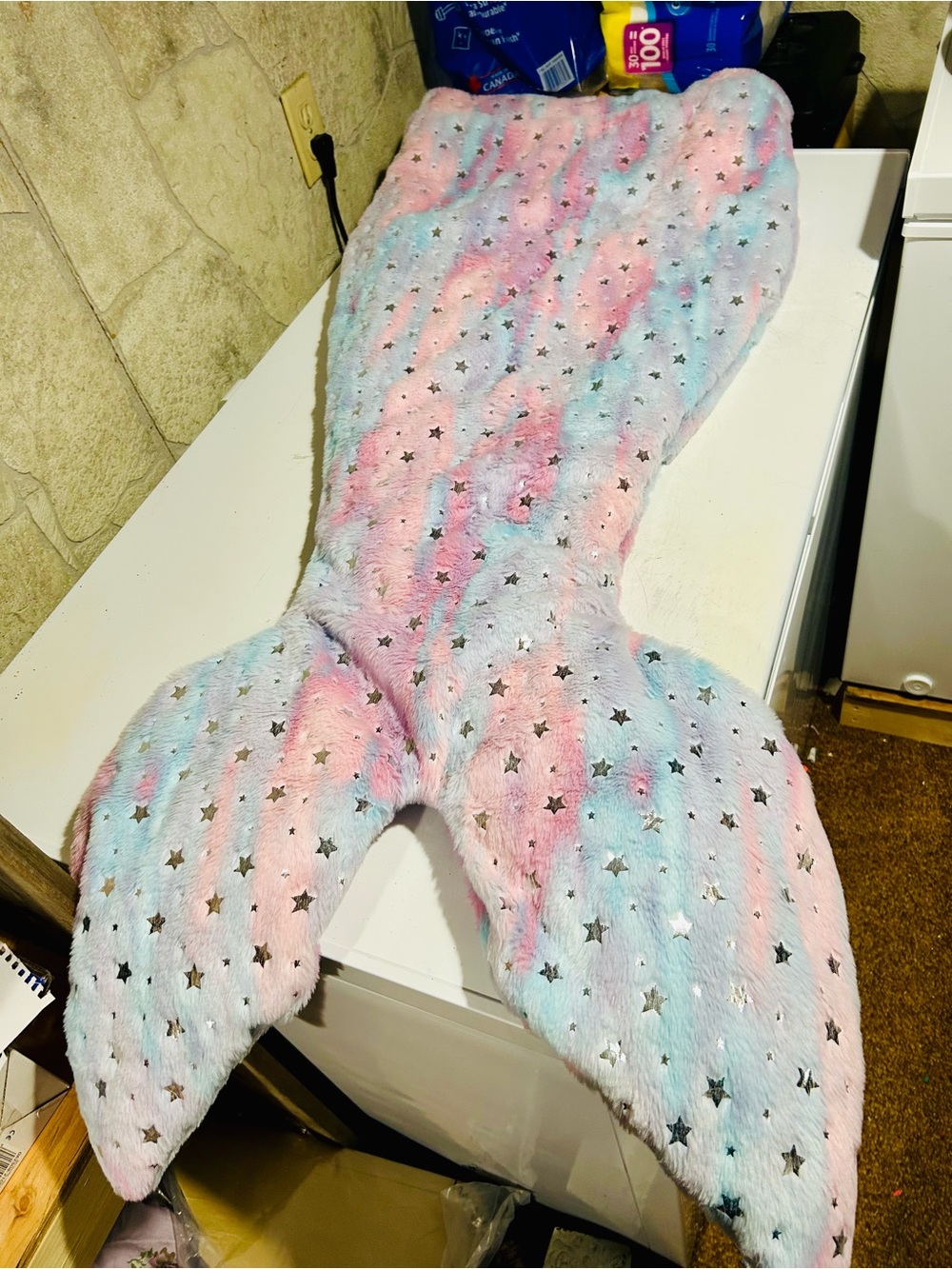 Xtra Large Kids Plush Mermaid Tail One-Piece blanket